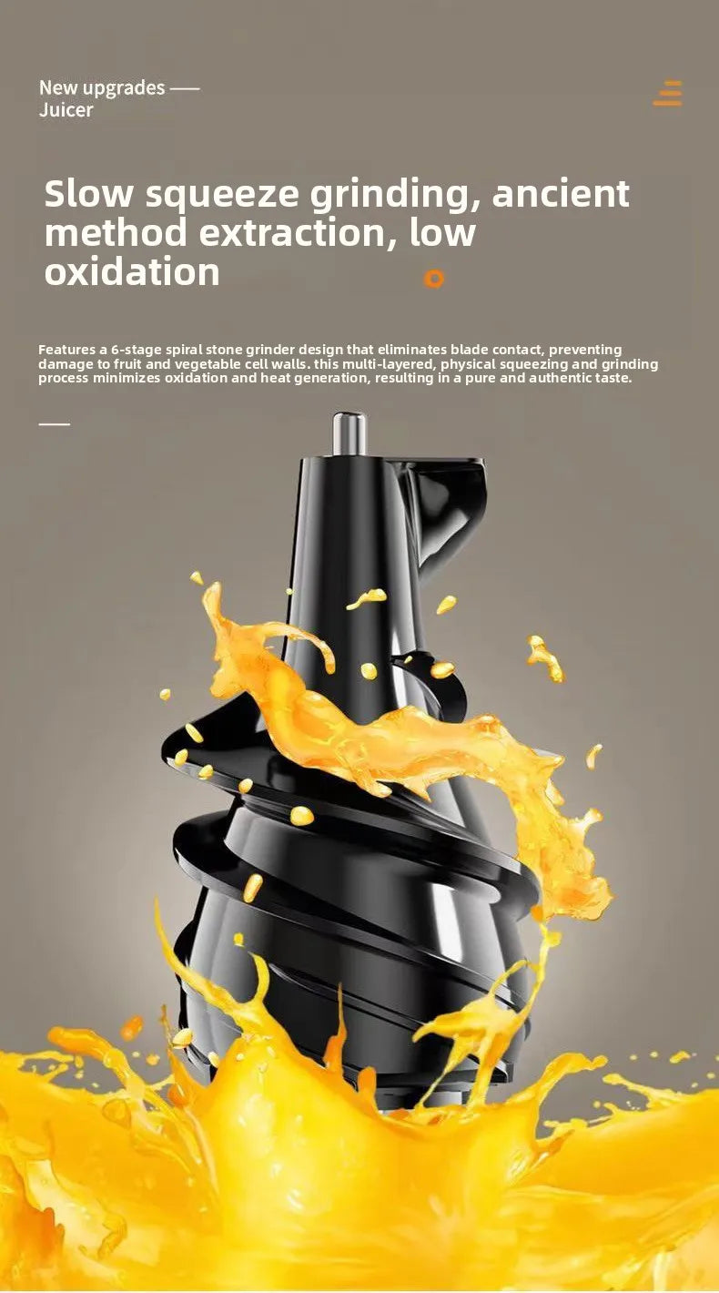 2L Stainless Steel Slow Juicer Commercial Automatic Juice Extractor with Pulp Separation Large Mouth