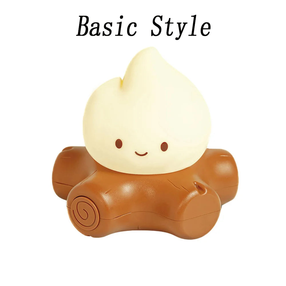 Campfire Night Lights With White Noise Creative Room Decoration Atmosphere LED Light Desk Lamp For Kids Christmas Birthday Gifts