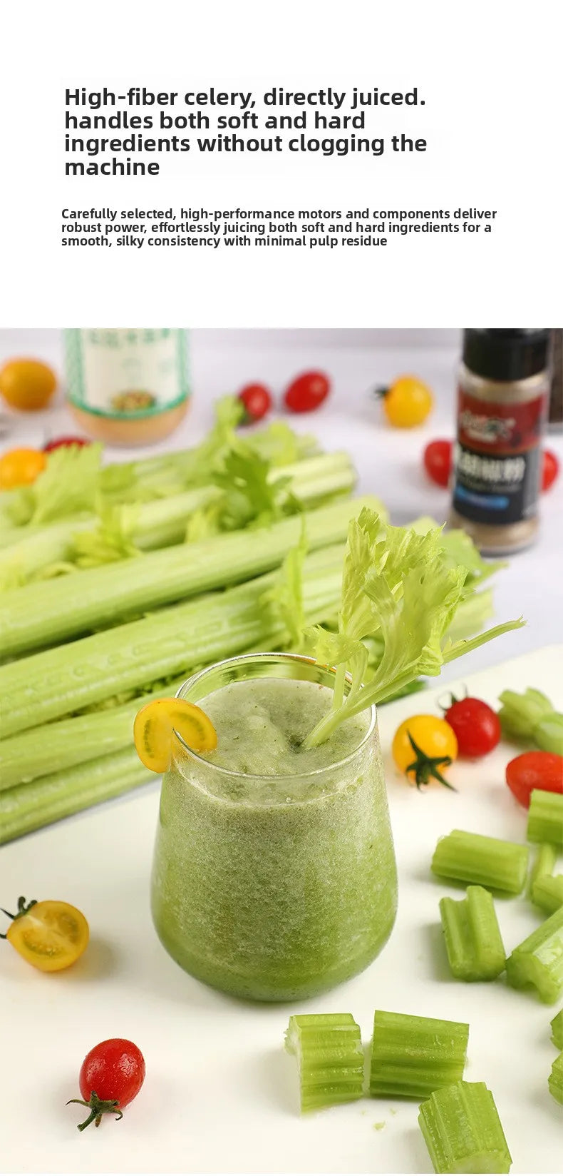 2L Stainless Steel Slow Juicer Commercial Automatic Juice Extractor with Pulp Separation Large Mouth