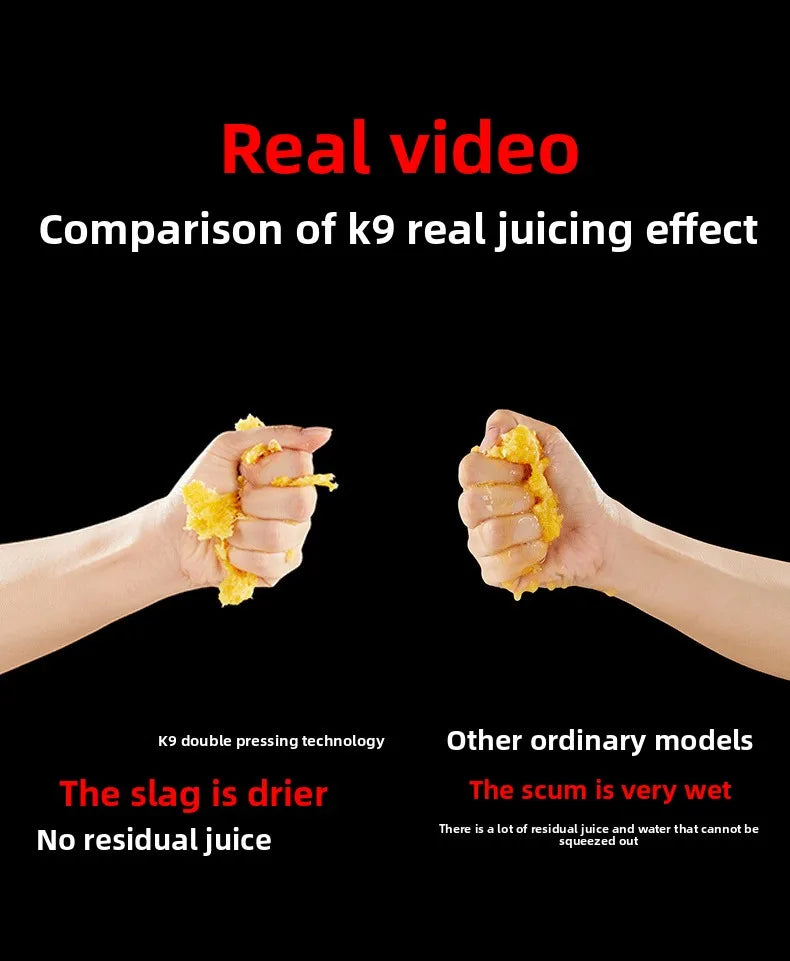 2X Squeeze Slow Juicer,Wide Mouth Cold Press Juicer with Pulp Separation,200W Automatic Fruit & Vegetable Extractor for Home Use