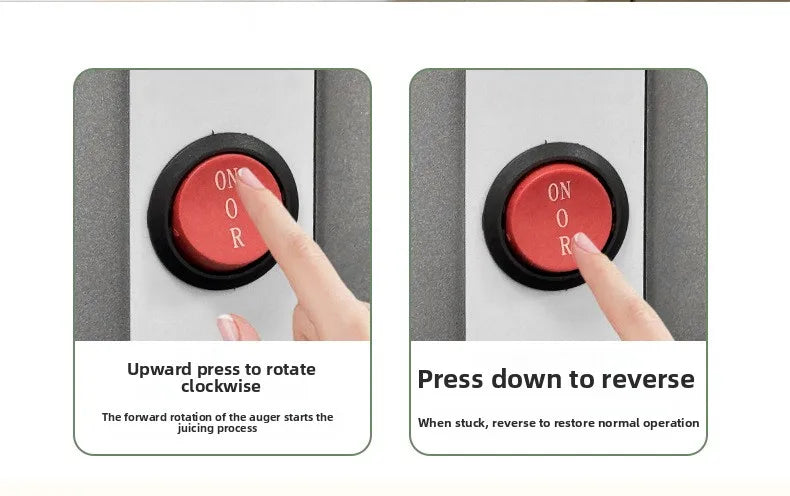 2L Stainless Steel Slow Juicer Commercial Automatic Juice Extractor with Pulp Separation Large Mouth