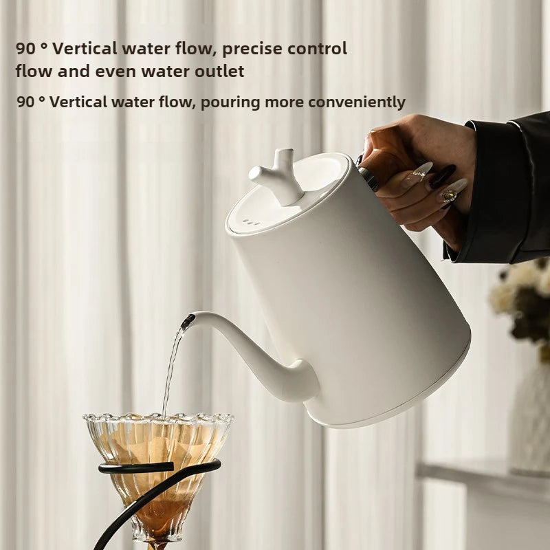 1000W Electric Kettle Household 304 Stainless Steel Coffee Pot Intelligent Temperature Regulation LED Display Safe Anti Scalding