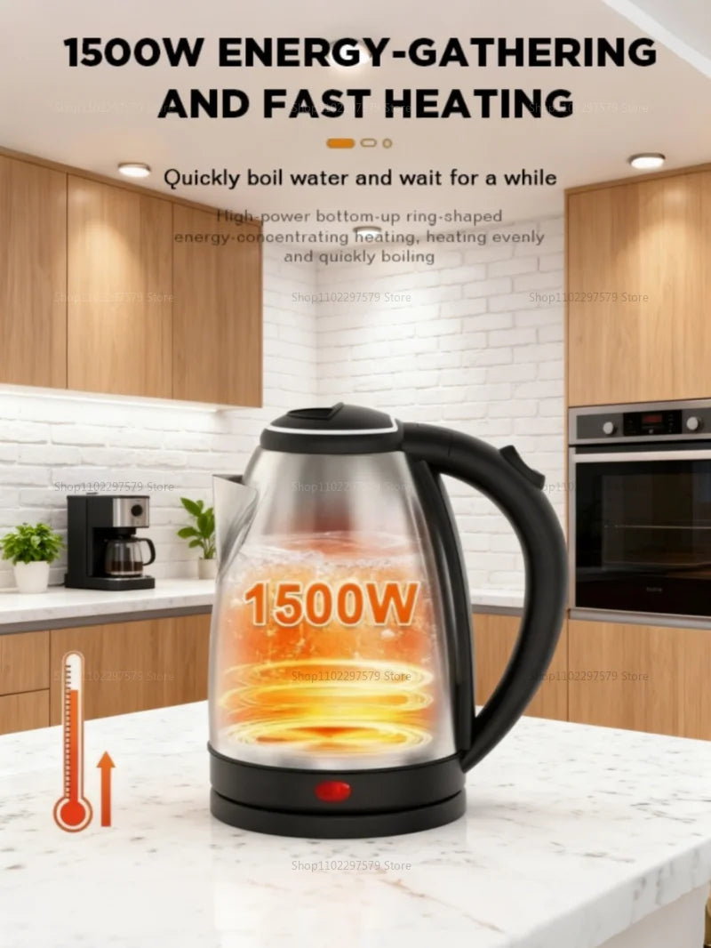 Smart Electric Kettle 1500W High Power Fast Boil Portable Kettle 304 Stainless Steel Smart Kettle for Home Office Hotel Travel