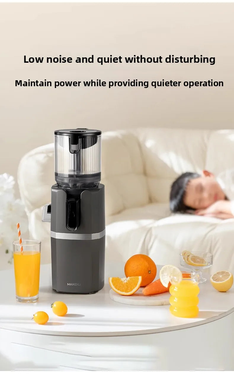 2X Squeeze Slow Juicer,Wide Mouth Cold Press Juicer with Pulp Separation,200W Automatic Fruit & Vegetable Extractor for Home Use