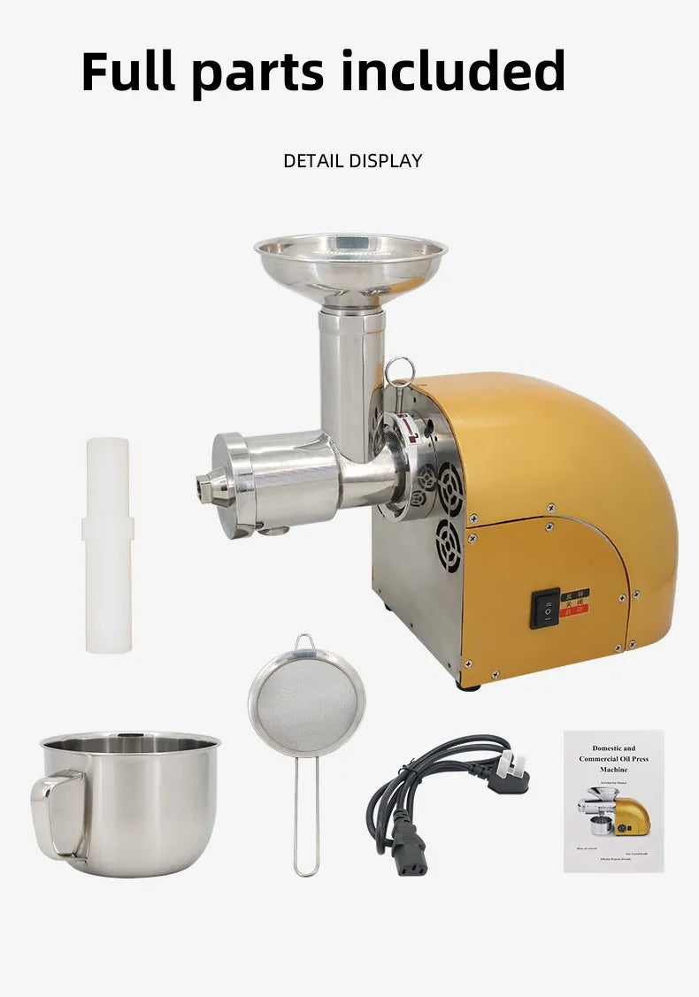 304 Stainless Stee Slow Masticating Auger Juicer Fruit and Vegetable Low Speed Juice Extractor Compact Cold Press Juicer Machine