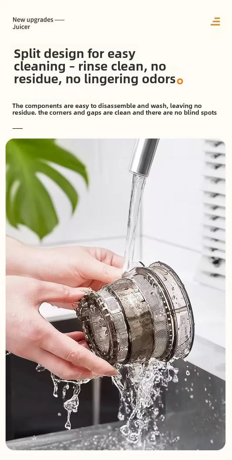 2L Stainless Steel Slow Juicer Commercial Automatic Juice Extractor with Pulp Separation Large Mouth