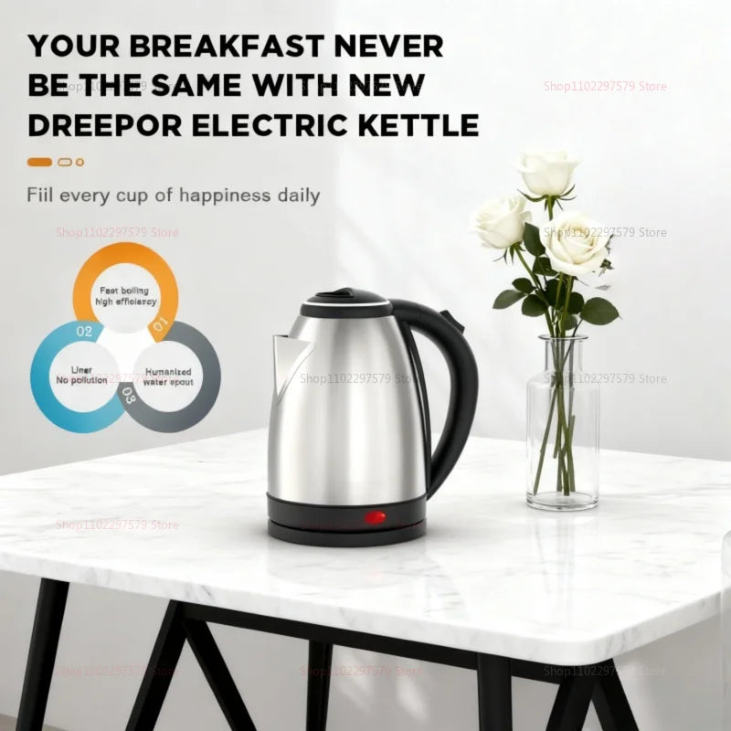 Smart Electric Kettle 1500W High Power Fast Boil Portable Kettle 304 Stainless Steel Smart Kettle for Home Office Hotel Travel