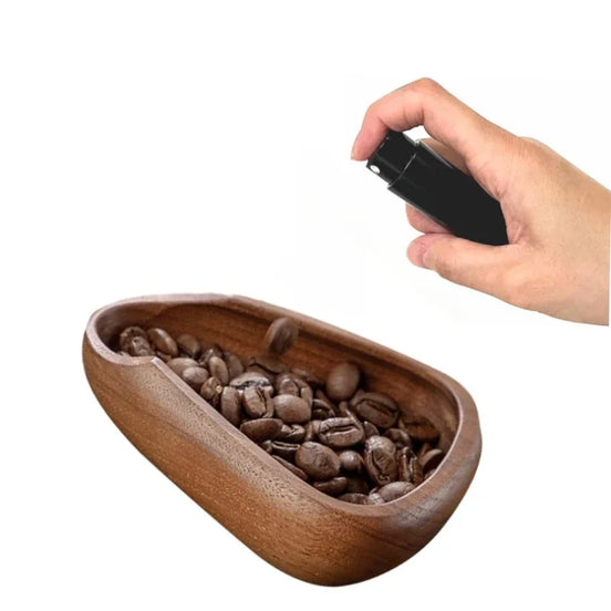 Leeseph Wooden Coffee Bean Dosing Cup with Spray Bottle Set, Espresso Coffee Accessories Bean Organizer Coffee Lover Gift