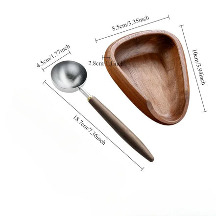 Leeseph Wooden Coffee Bean Dosing Cup with Spray Bottle Set, Espresso Coffee Accessories Bean Organizer Coffee Lover Gift