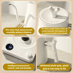 1000W Electric Kettle Household 304 Stainless Steel Coffee Pot Intelligent Temperature Regulation LED Display Safe Anti Scalding