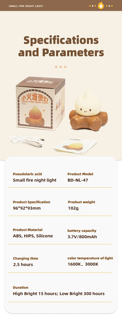 Campfire Night Lights With White Noise Creative Room Decoration Atmosphere LED Light Desk Lamp For Kids Christmas Birthday Gifts