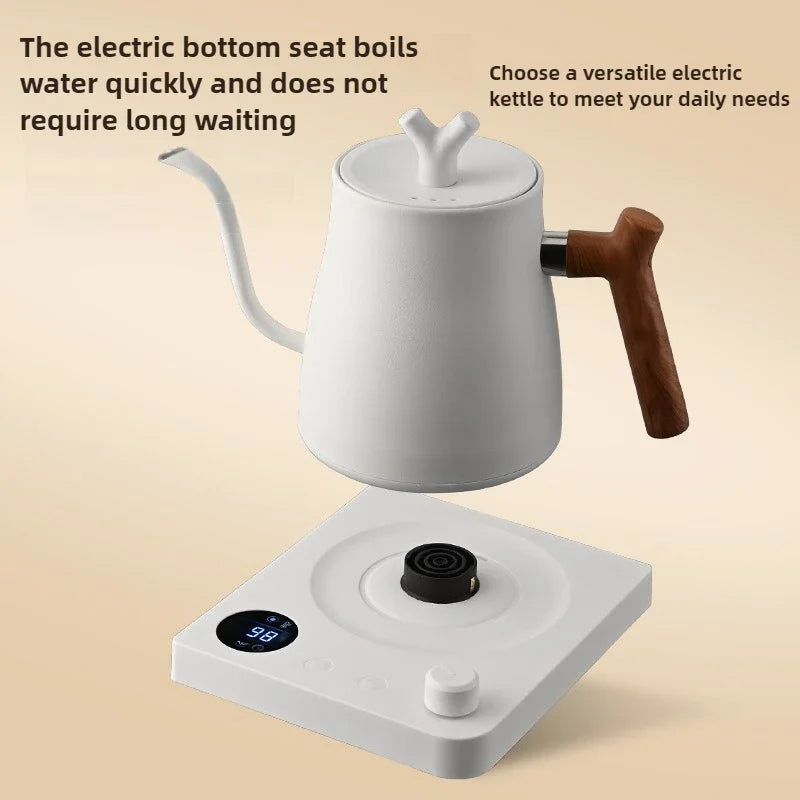 1000W Electric Kettle Household 304 Stainless Steel Coffee Pot Intelligent Temperature Regulation LED Display Safe Anti Scalding