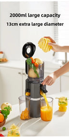 2X Squeeze Slow Juicer,Wide Mouth Cold Press Juicer with Pulp Separation,200W Automatic Fruit & Vegetable Extractor for Home Use