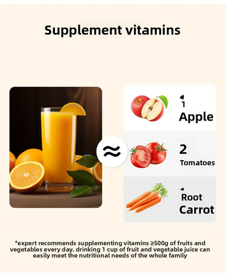 2X Squeeze Slow Juicer,Wide Mouth Cold Press Juicer with Pulp Separation,200W Automatic Fruit & Vegetable Extractor for Home Use