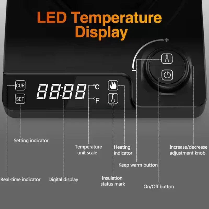 1200W Electric Kettle Intelligent Constant Temperature Fine Mouthed Electric Kettle Hand Brewed Coffee Kettle Goose Neck Kettle