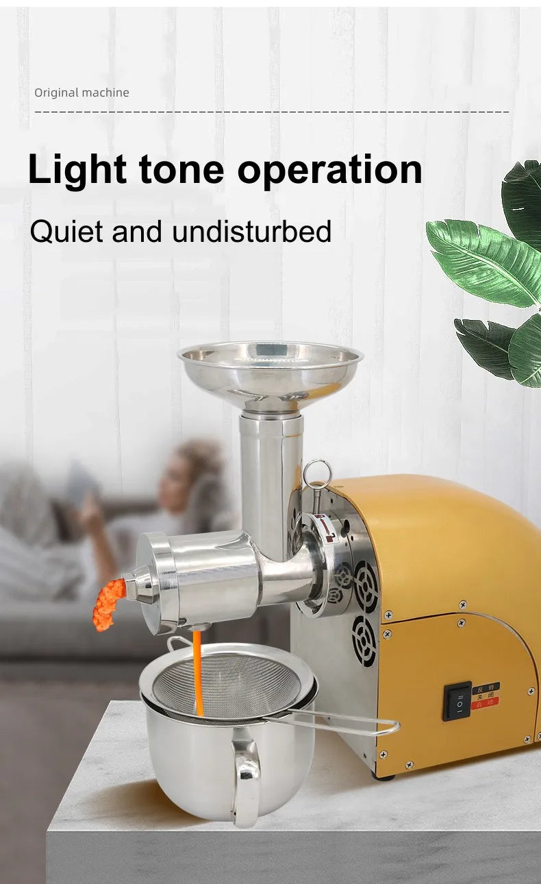 304 Stainless Stee Slow Masticating Auger Juicer Fruit and Vegetable Low Speed Juice Extractor Compact Cold Press Juicer Machine