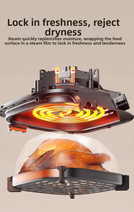 5.3L Super-capacity Visualized Air Fryer | Perspective Window Design Touch Screen +12 Preset Menu|Detachable Cleaning|Household