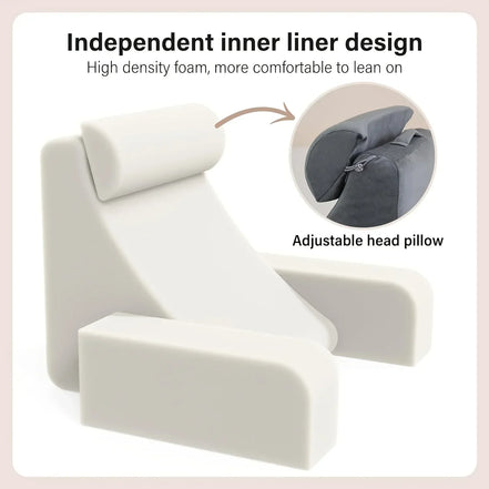 Reading Pillow with Armrests Cushion Ergonomic Back Support Cushion for Bed Chair TV Gaming Comfort Accessory Bed Chair Cushion