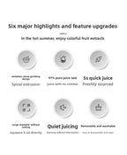 2L Stainless Steel Slow Juicer Commercial Automatic Juice Extractor with Pulp Separation Large Mouth