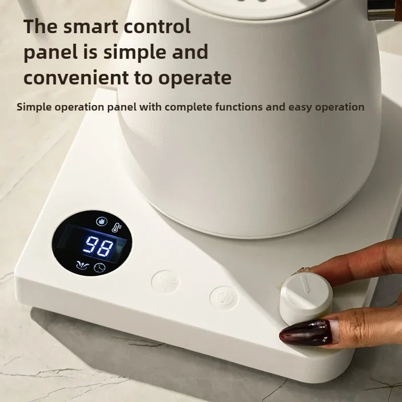 1000W Electric Kettle Household 304 Stainless Steel Coffee Pot Intelligent Temperature Regulation LED Display Safe Anti Scalding