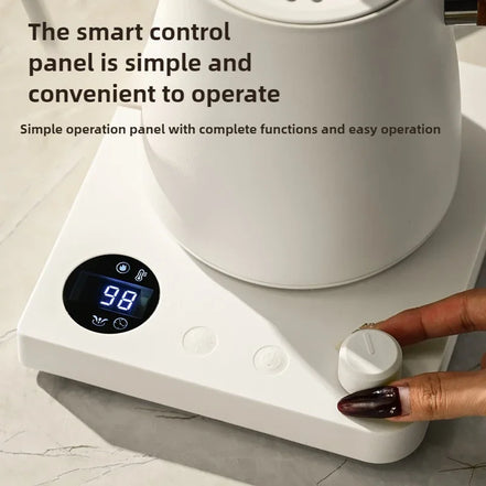 1000W Electric Kettle Household 304 Stainless Steel Coffee Pot Intelligent Temperature Regulation LED Display Safe Anti Scalding