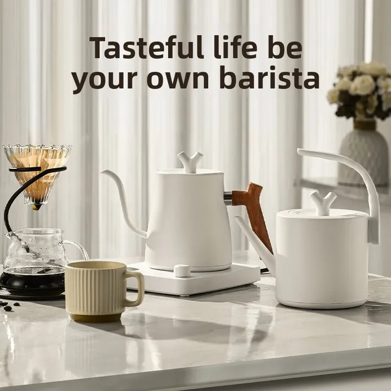 1000W Electric Kettle Household 304 Stainless Steel Coffee Pot Intelligent Temperature Regulation LED Display Safe Anti Scalding