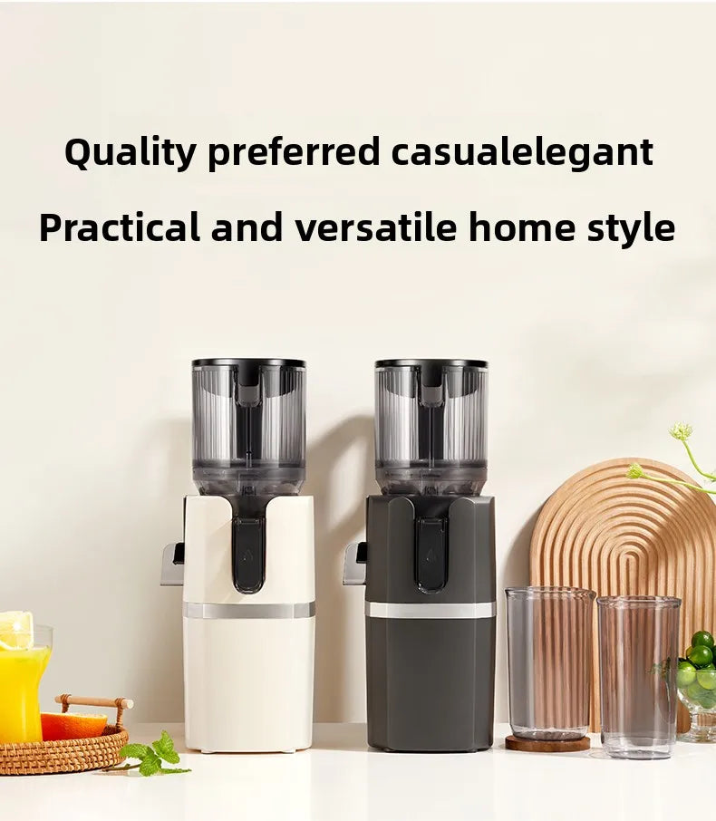 2X Squeeze Slow Juicer,Wide Mouth Cold Press Juicer with Pulp Separation,200W Automatic Fruit & Vegetable Extractor for Home Use