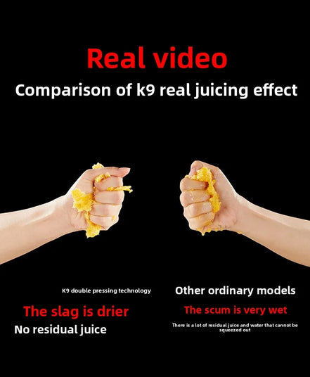 2X Squeeze Slow Juicer,Wide Mouth Cold Press Juicer with Pulp Separation,200W Automatic Fruit & Vegetable Extractor for Home Use