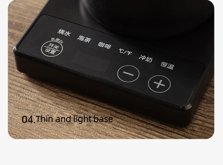 Gooseneck Electric Kettle 800ml Hand Brew Coffee Pot Smart Teapot Temperature Control Pot 1000W Rapid Heating Kettle 110V/220V