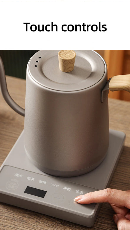 Gooseneck Electric Kettle 800ml Hand Brew Coffee Pot Smart Teapot Temperature Control Pot 1000W Rapid Heating Kettle 110V/220V