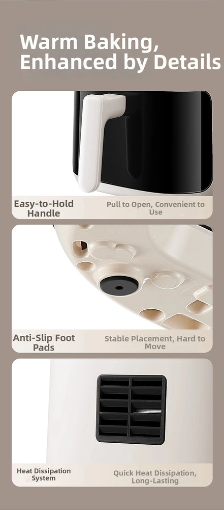 5.3L Super-capacity Visualized Air Fryer | Perspective Window Design Touch Screen +12 Preset Menu|Detachable Cleaning|Household