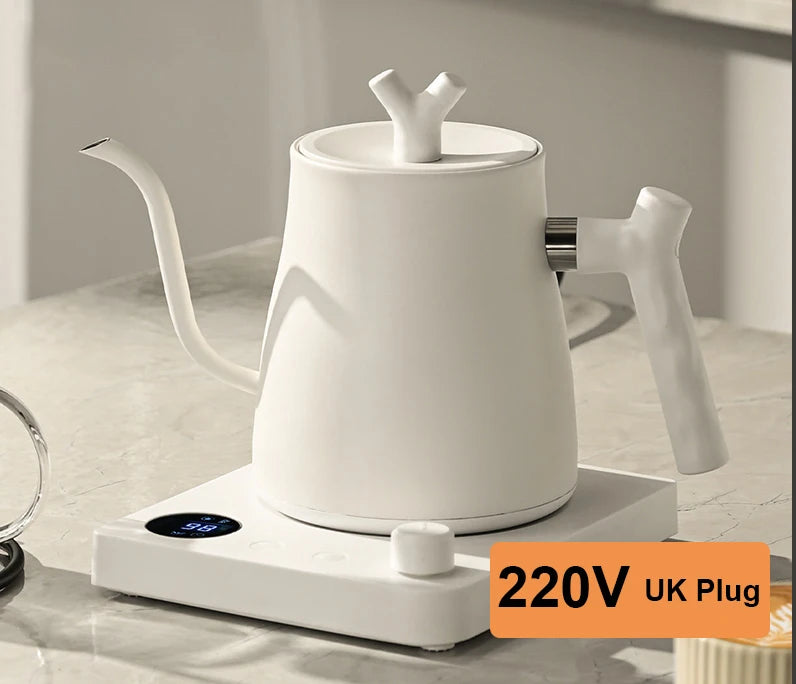 1000W Electric Kettle Household 304 Stainless Steel Coffee Pot Intelligent Temperature Regulation LED Display Safe Anti Scalding