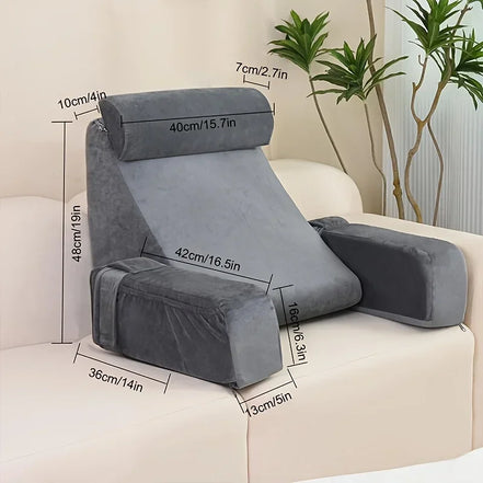 Reading Pillow with Armrests Cushion Ergonomic Back Support Cushion for Bed Chair TV Gaming Comfort Accessory Bed Chair Cushion