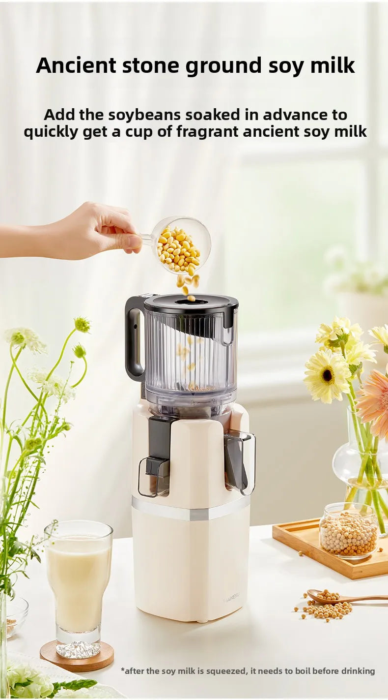 2X Squeeze Slow Juicer,Wide Mouth Cold Press Juicer with Pulp Separation,200W Automatic Fruit & Vegetable Extractor for Home Use