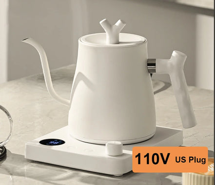 1000W Electric Kettle Household 304 Stainless Steel Coffee Pot Intelligent Temperature Regulation LED Display Safe Anti Scalding