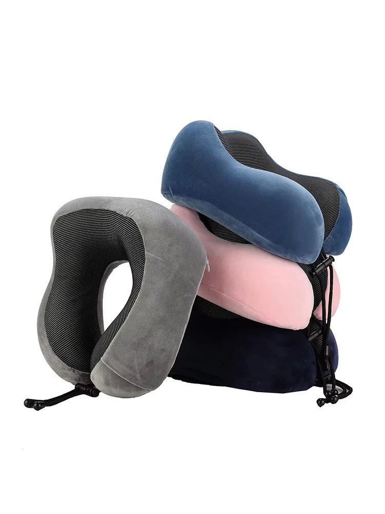 U Shaped Memory Foam Neck Pillows Soft Travel Pillow Massage Neck Pillow Sleeping Airplane Pillow Cervical Healthcare Bedding
