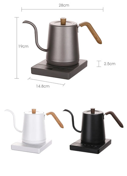 Gooseneck Electric Kettle 800ml Hand Brew Coffee Pot Smart Teapot Temperature Control Pot 1000W Rapid Heating Kettle 110V/220V