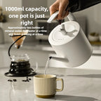 1000W Electric Kettle Household 304 Stainless Steel Coffee Pot Intelligent Temperature Regulation LED Display Safe Anti Scalding