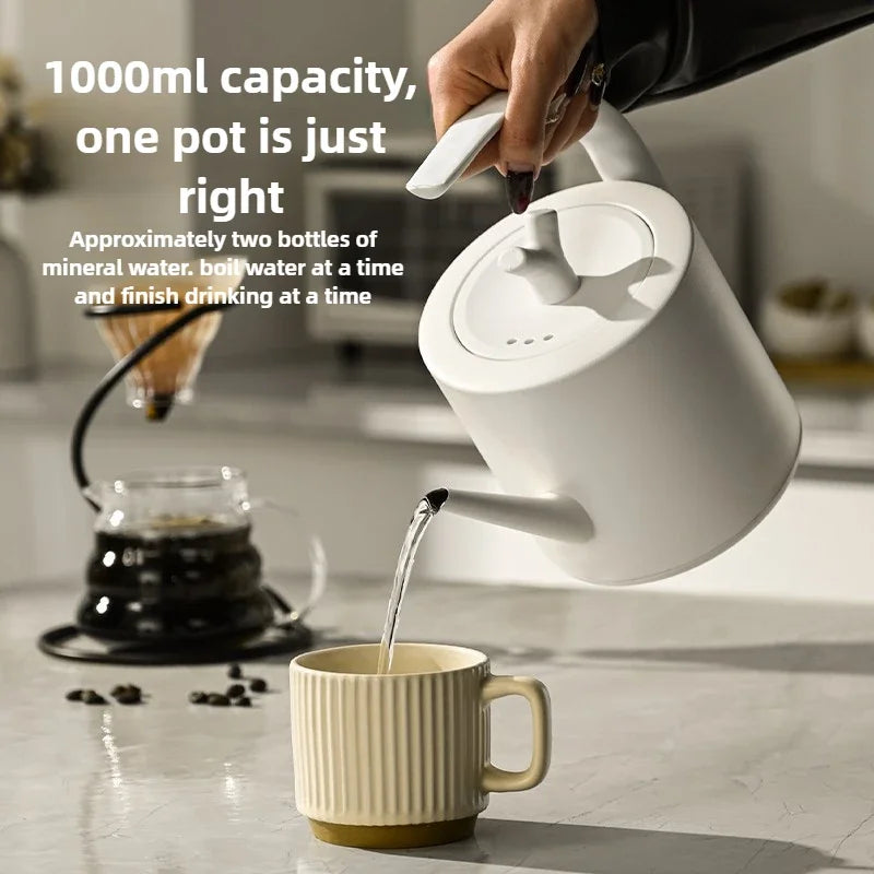 1000W Electric Kettle Household 304 Stainless Steel Coffee Pot Intelligent Temperature Regulation LED Display Safe Anti Scalding