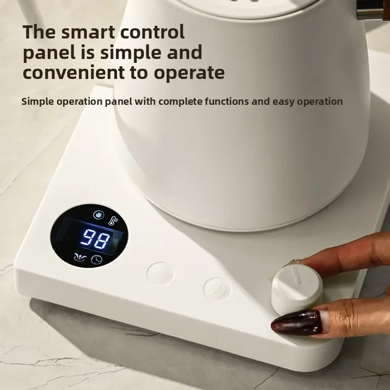 1000W Electric Kettle Household 304 Stainless Steel Coffee Pot Intelligent Temperature Regulation LED Display Safe Anti Scalding