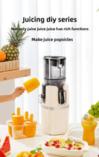 2X Squeeze Slow Juicer,Wide Mouth Cold Press Juicer with Pulp Separation,200W Automatic Fruit & Vegetable Extractor for Home Use