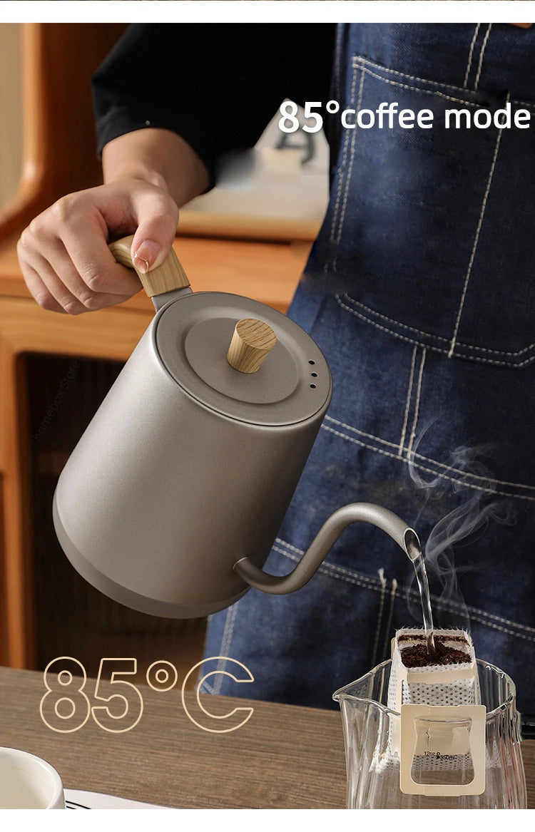 Gooseneck Electric Kettle 800ml Hand Brew Coffee Pot Smart Teapot Temperature Control Pot 1000W Rapid Heating Kettle 110V/220V