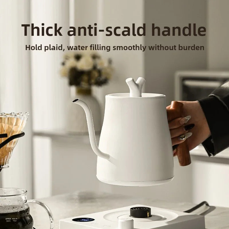1000W Electric Kettle Household 304 Stainless Steel Coffee Pot Intelligent Temperature Regulation LED Display Safe Anti Scalding