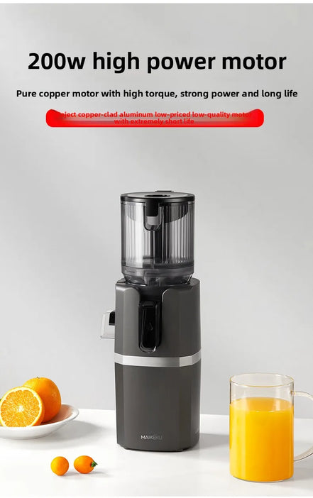 2X Squeeze Slow Juicer,Wide Mouth Cold Press Juicer with Pulp Separation,200W Automatic Fruit & Vegetable Extractor for Home Use