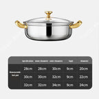30cm Stainless Steel Frying Pan Non-stick Soup Pot wok with lid Home Honeycomb Induction Cooker Gas Stove Stew Kitchen Cookware