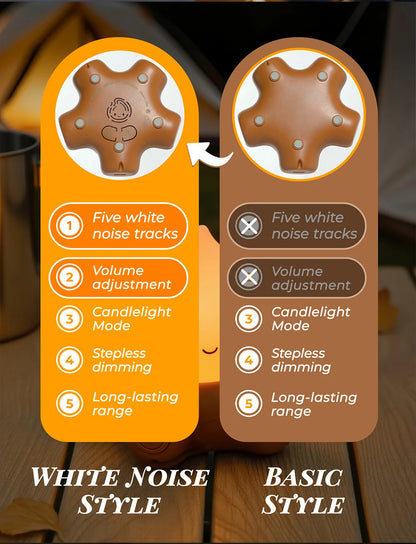 Campfire Night Lights With White Noise Creative Room Decoration Atmosphere LED Light Desk Lamp For Kids Christmas Birthday Gifts