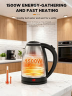 Smart Electric Kettle 1500W High Power Fast Boil Portable Kettle 304 Stainless Steel Smart Kettle for Home Office Hotel Travel