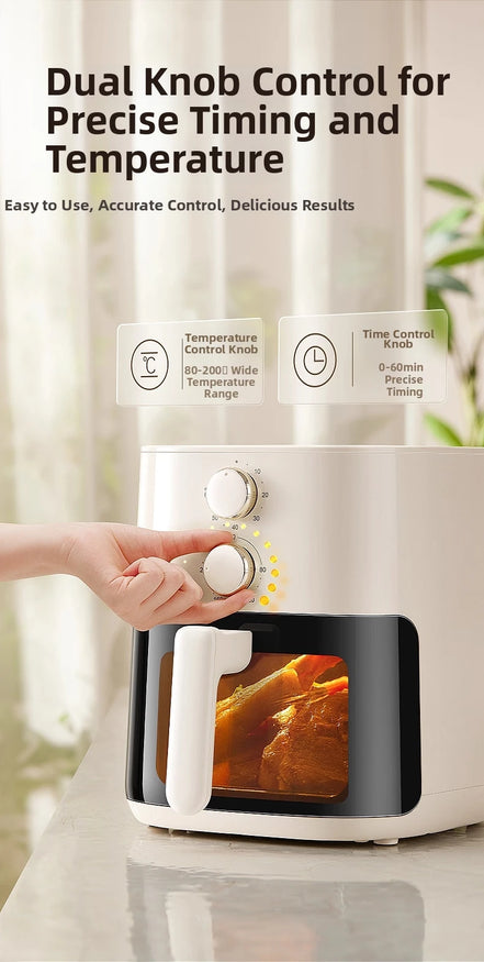 5.3L Super-capacity Visualized Air Fryer | Perspective Window Design Touch Screen +12 Preset Menu|Detachable Cleaning|Household