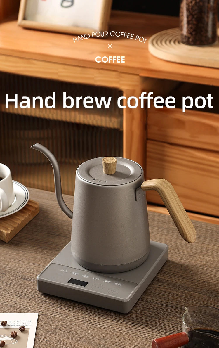 Gooseneck Electric Kettle 800ml Hand Brew Coffee Pot Smart Teapot Temperature Control Pot 1000W Rapid Heating Kettle 110V/220V