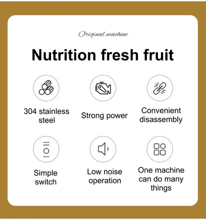 304 Stainless Stee Slow Masticating Auger Juicer Fruit and Vegetable Low Speed Juice Extractor Compact Cold Press Juicer Machine